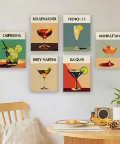 Alternative view of Cocktails French 75 | 6 Mini Tableaux par Numéros