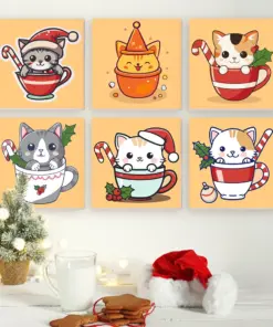 Alternative view of Doux Chaton - 6 Mini Peintures par Numéros