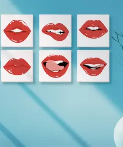 Alternative view of Lèvres Roses - 6 Mini Peintures par Numéros