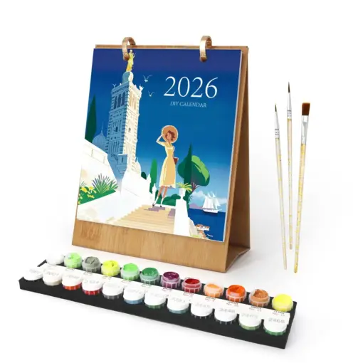 Malen nach Zahlen Kalender 2026 – Weltreise Edition