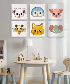 Alternative view of Visages d'Animaux Mignons - 6 Mini Peintures par Numéros