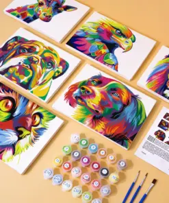 Alternative view of Animaux Colorés | 6 Mini Tableaux à Peindre par Numéros