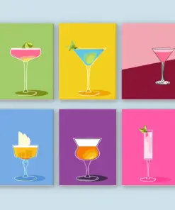 Bunte sprudelnde Getränke