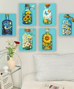 Alternative view of Bouteilles Design - 6 Mini Peintures par Numéros