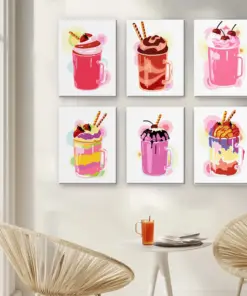 Alternative view of Milk-shake glacé - 6 Mini Peintures par Numéros