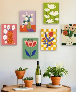 Alternative view of Fleurs Abstraites - 6 Mini Peintures par Numéros