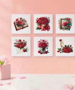 Alternative view of Fleurs d'Amour - 6 Mini Peintures par Numéros