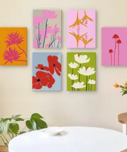 Alternative view of Fleurs Minimalistes - 6 Mini Peintures par Numéros