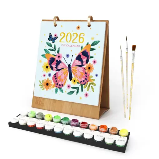 Malen nach Zahlen Kalender 2026 – Schmetterlinge Edition